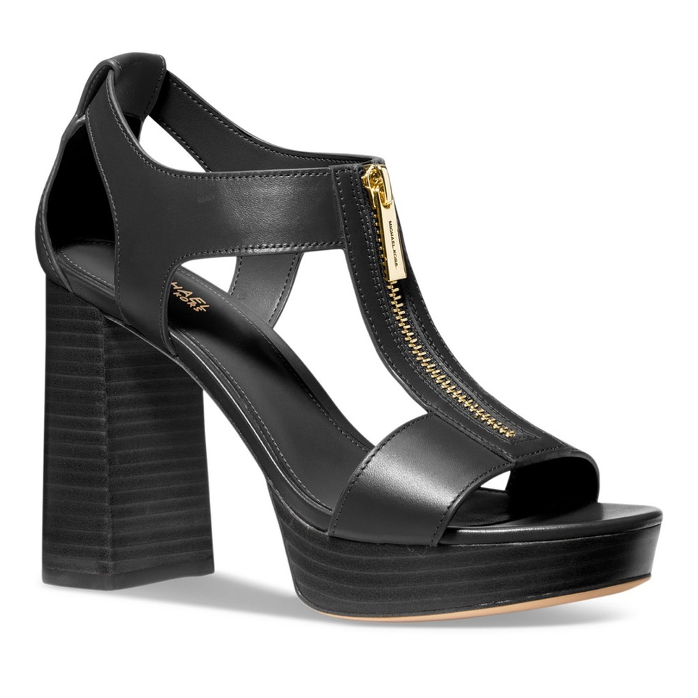 Michael Kors Black Block Heel Sandals
